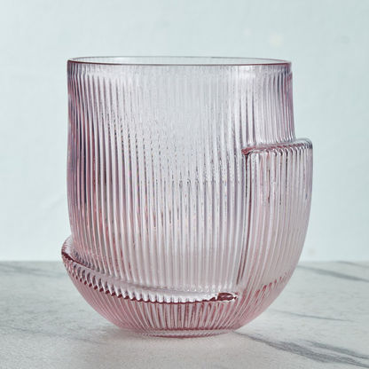 Mauve Glass Inverted Mushroom Vase - 14x14x15.5 cms