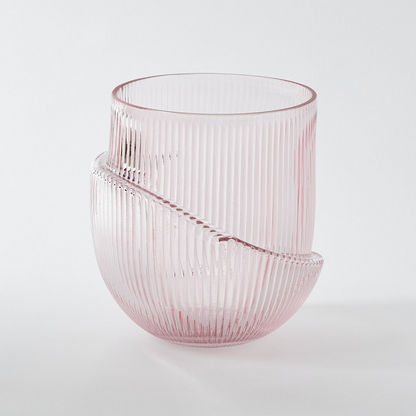 Mauve Glass Inverted Mushroom Vase - 14x14x15.5 cms