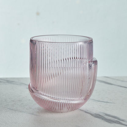Mauve Glass Inverted Mushroom Vase - 13x10.5x4.5 cms