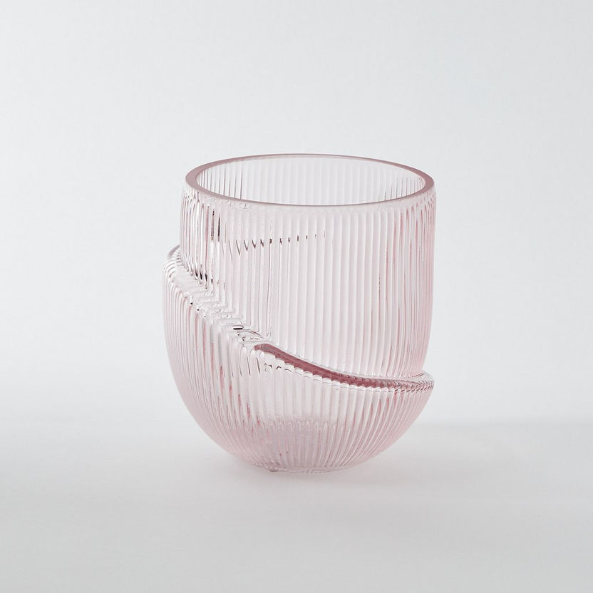 Mauve Glass Inverted Mushroom Vase - 13x10.5x4.5 cm-Vases-image-4