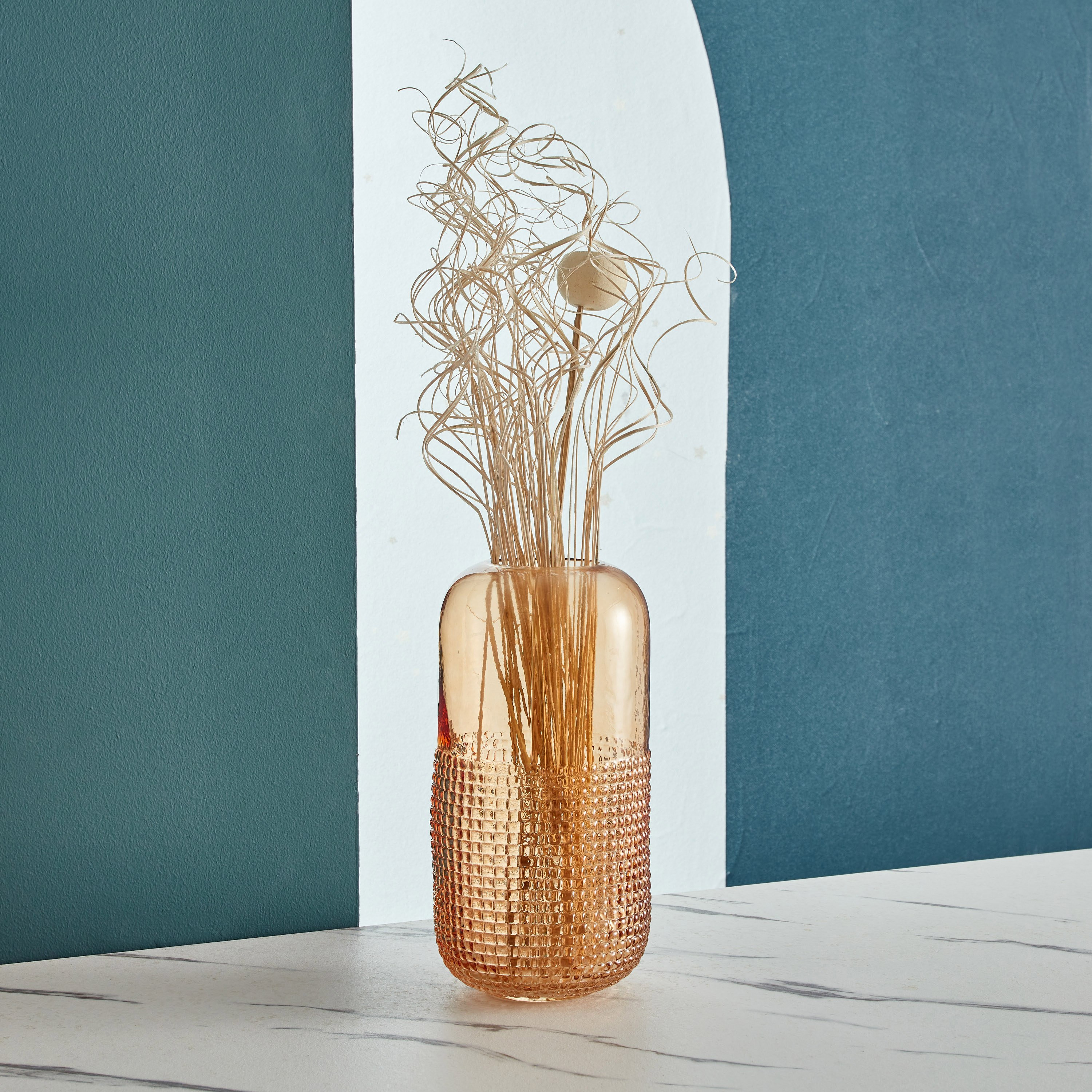 Mauve Glass Half Pixelated Vase - 30x9x7.5 cm-hbxbedroom-decorandaccessories-vases-image-1