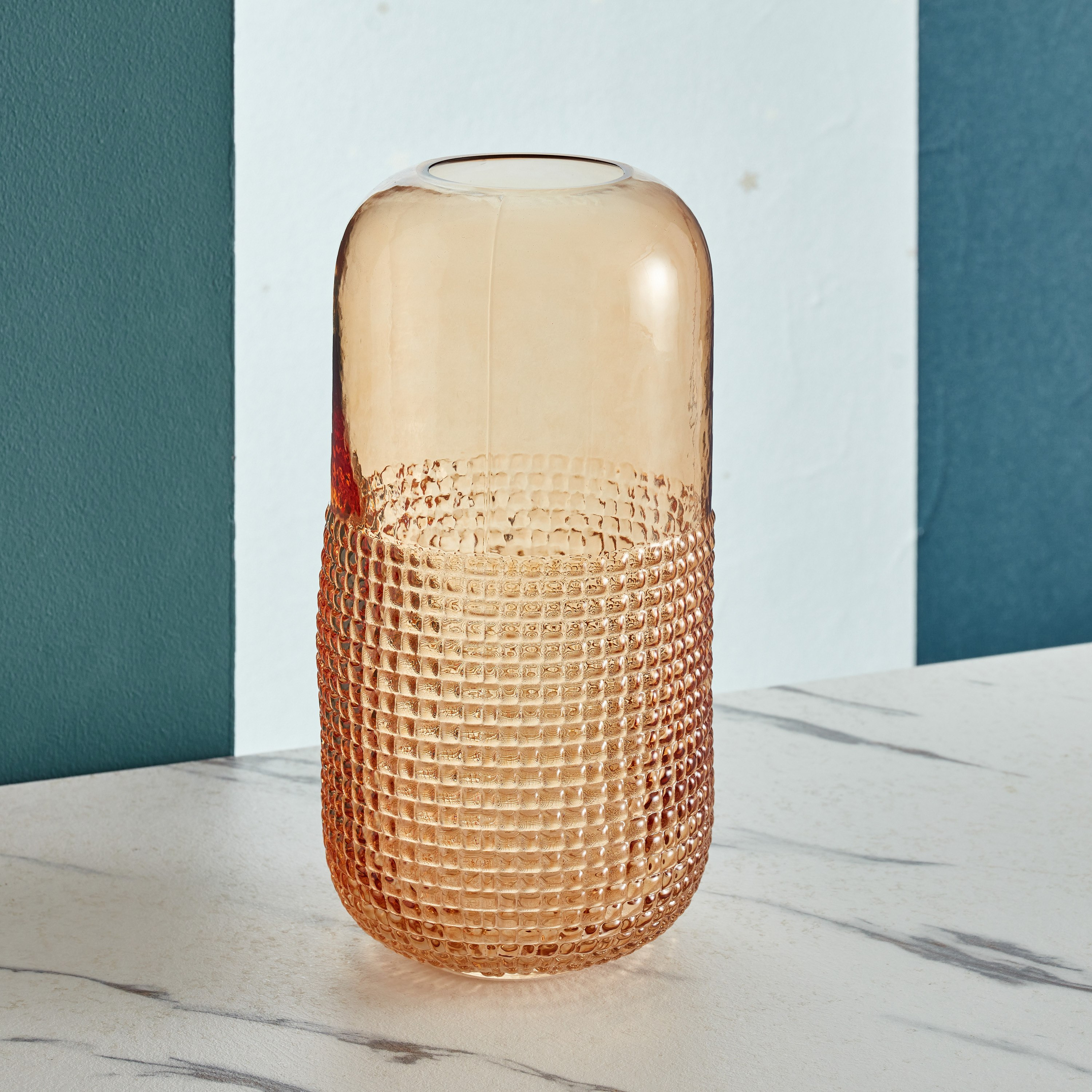 Mauve Glass Half Pixelated Vase - 30x9x7.5 cm-hbxbedroom-decorandaccessories-vases-image-2
