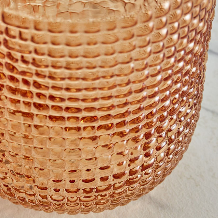 Mauve Glass Half Pixelated Vase - 30x9x7.5 cm-Vases-image-2