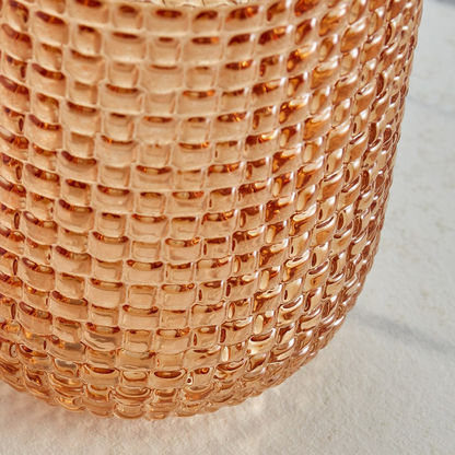 Mauve Glass Half Pixelated Vase - 25x8x7 cm
