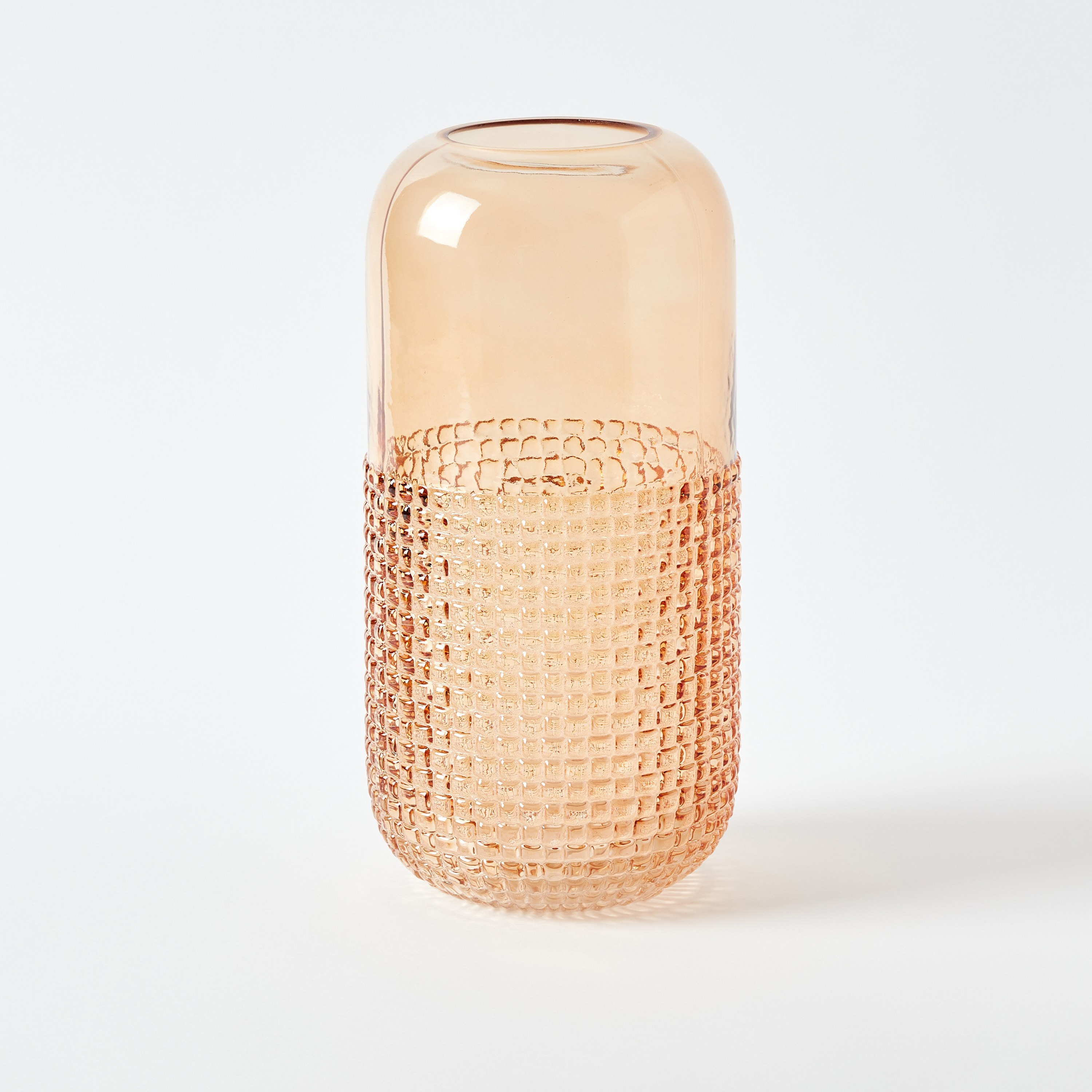 Mauve Glass Half Pixelated Vase - 25x8x7 cm-hbxbedroom-decorandaccessories-vases-image-5