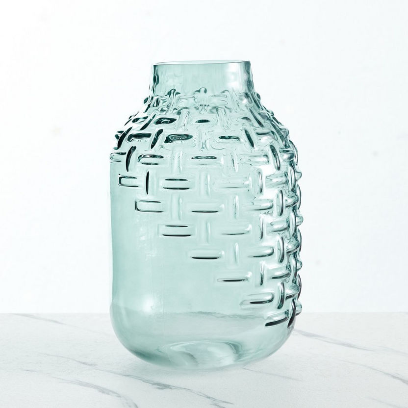 Mauve Glass Half Weaved Vase - 28x9.3x8 cm-Vases-image-1