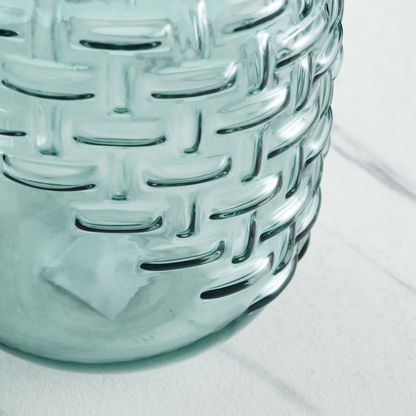 Mauve Glass Half Weaved Vase - 28x9.3x8 cms