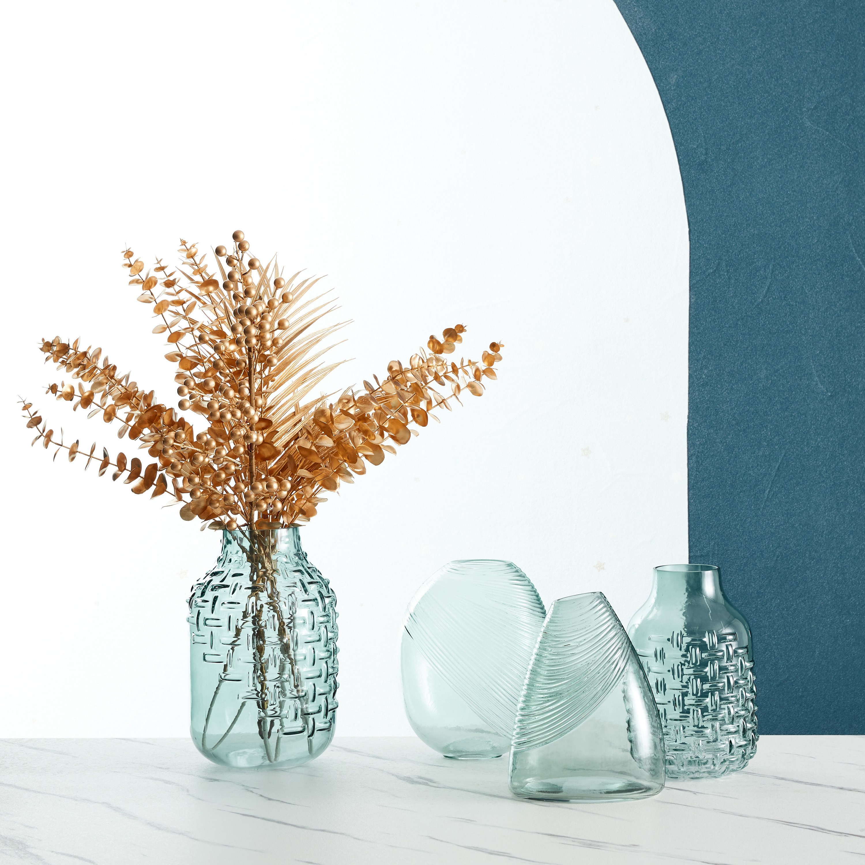 Mauve Glass Half Weaved Vase - 28x9.3x8 cm-hbxbedroom-decorandaccessories-vases-image-4