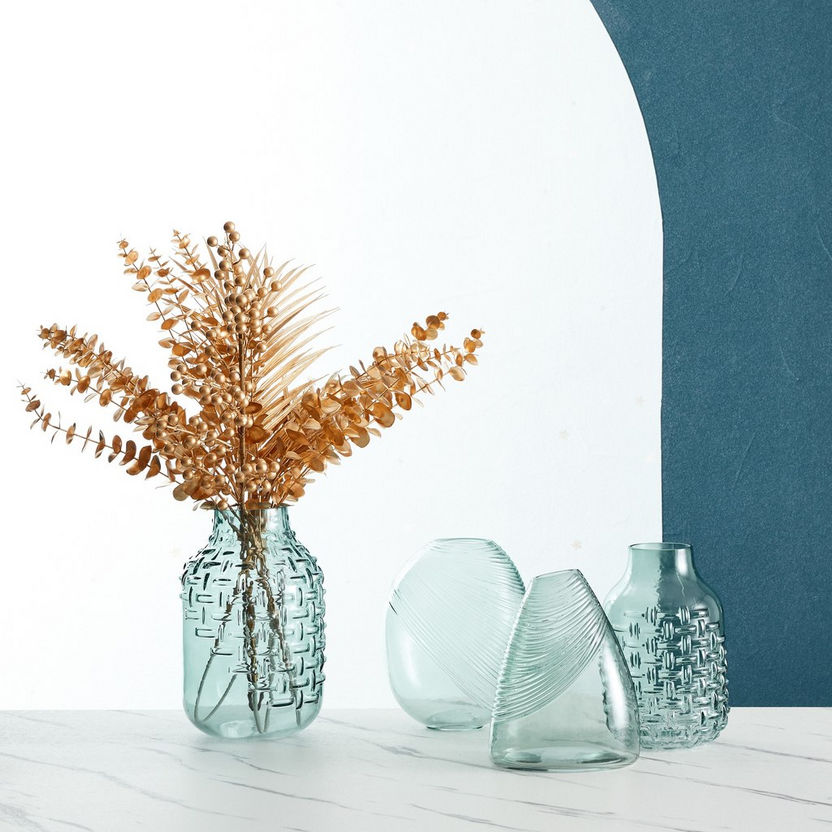 Mauve Glass Half Weaved Vase - 28x9.3x8 cm-Vases-image-3