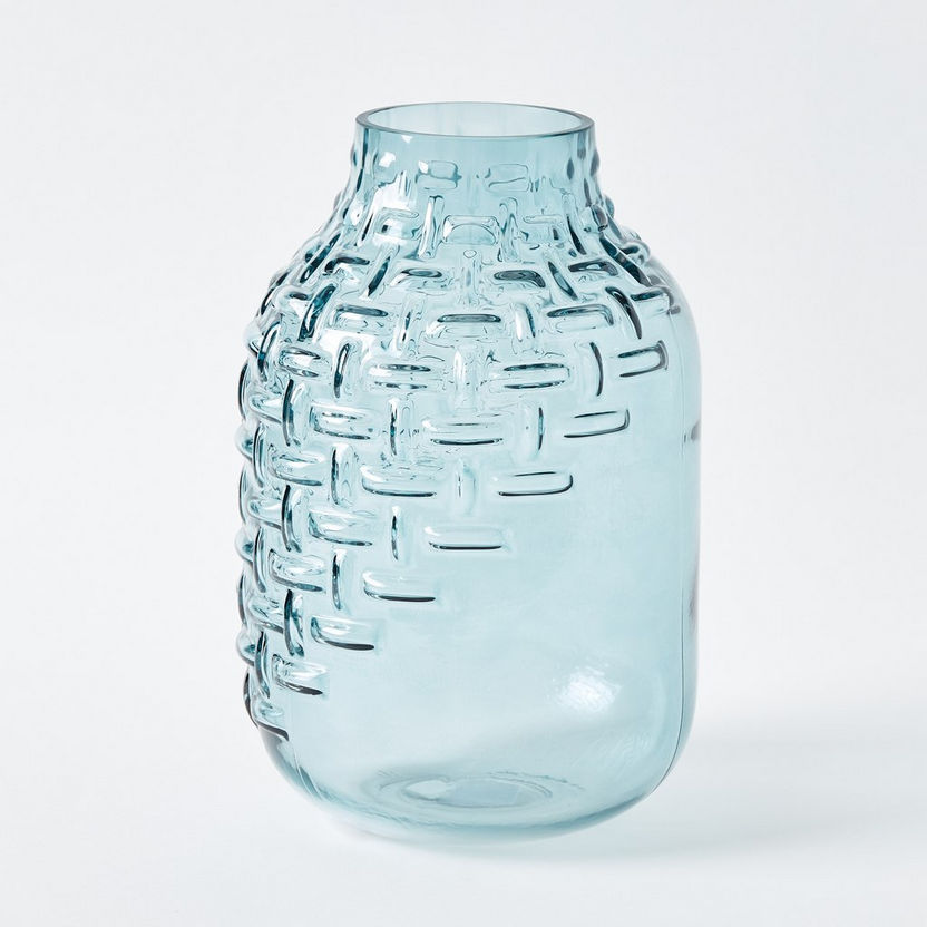Mauve Glass Half Weaved Vase - 28x9.3x8 cm-Vases-image-4