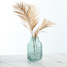 Mauve Glass Half Weaved Vase - 15.5x15.5x23.5 cm