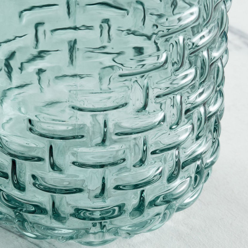 Mauve Glass Half Weaved Vase - 15.5x15.5x23.5 cm-Vases-image-2