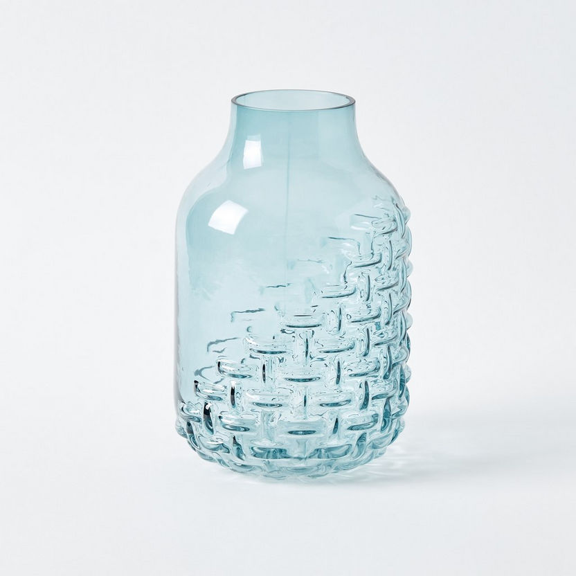 Mauve Glass Half Weaved Vase - 15.5x15.5x23.5 cm-Vases-image-4