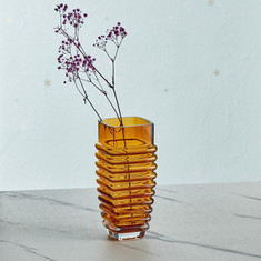مزهرية زجاج مضلعة من موف - 9x9x18 سم