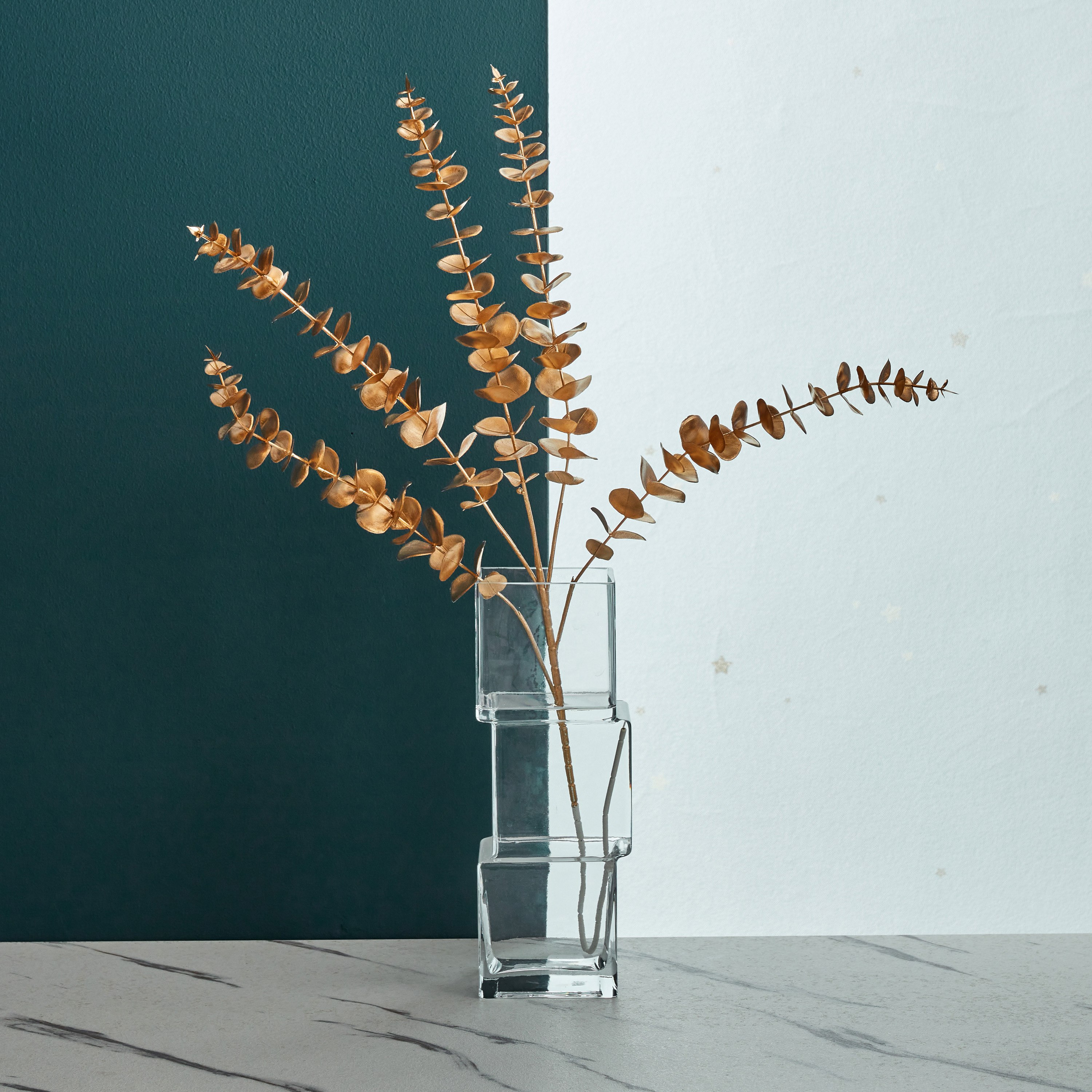 مزهرية زجاج مكعبات مكدسة من موف - 30x30x30 سم-hbxbedroom-decorandaccessories-vases-image-1