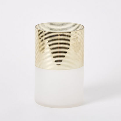 Mauve Glass Ribbed Vase - 20x12.5x12.5 cms