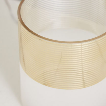 Mauve Glass Translucent Ribbed Vase - 15x12.5x12.5 cms