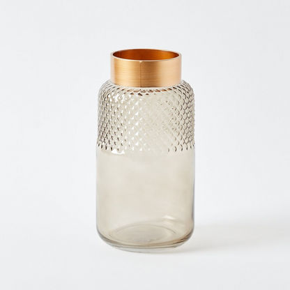 Mauve Glass Pixelated Vase - 23x7.3x8.5 cms