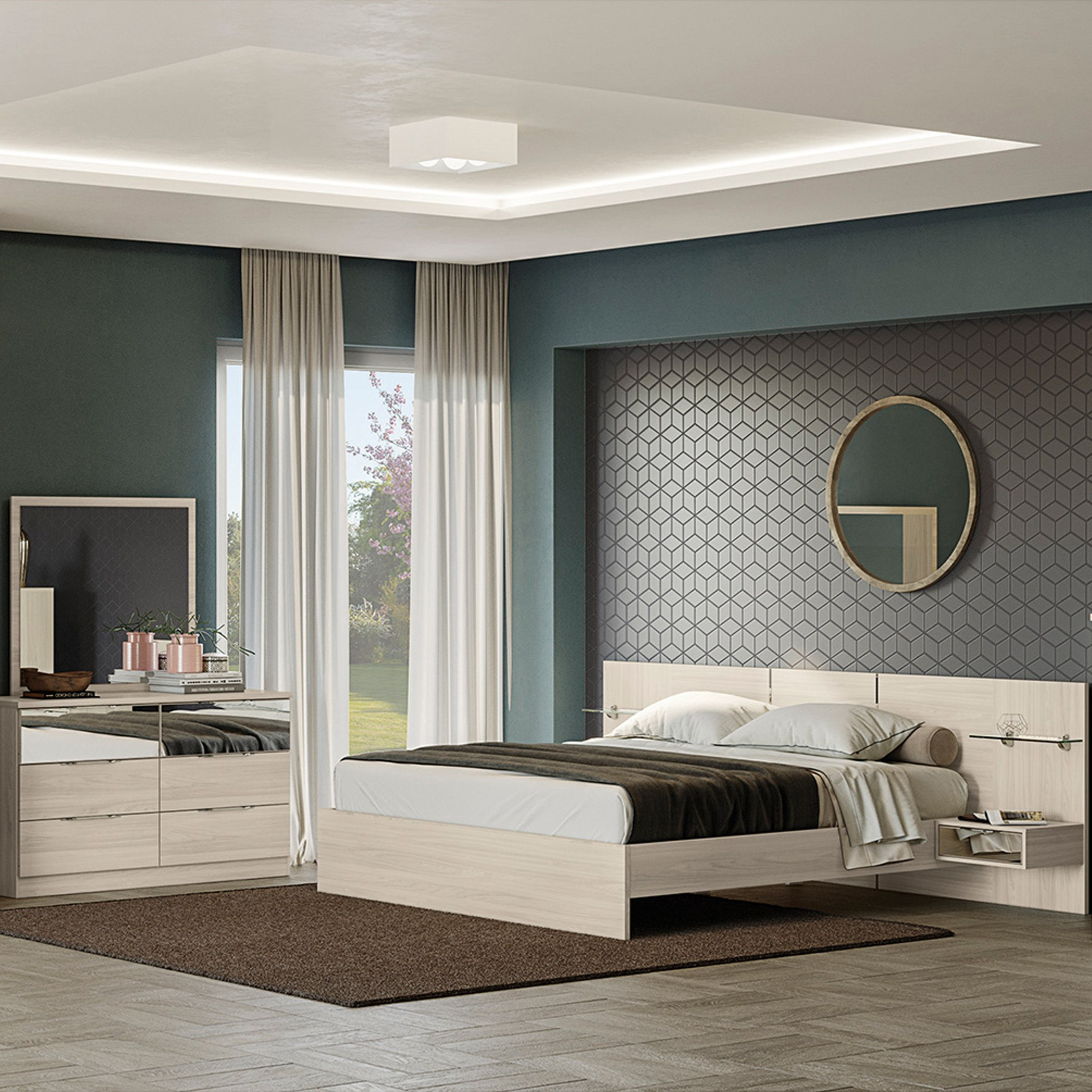 طقم غرفة نوم كينج 5 قطع من فلوريدا - 180x200 سم-hbxbedroom-bedsandbedsets-bedroomsets-king-image-1
