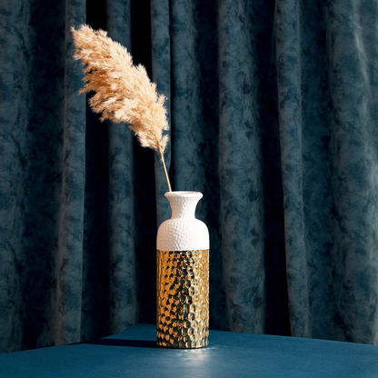 Topaz Small Ceramic Textured Vase - 10x10x30 cms