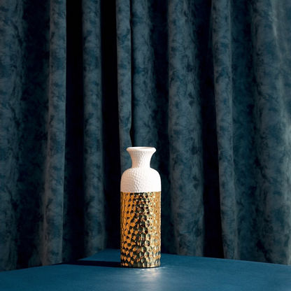 Topaz Small Ceramic Textured Vase - 10x10x30 cms