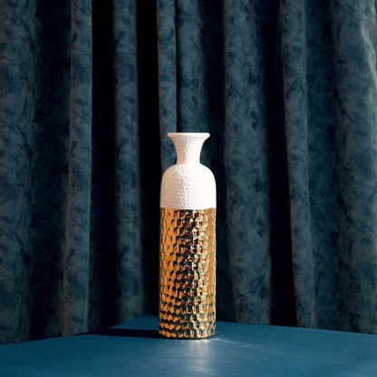 Topaz Small Ceramic Textured Vase - 11x11x40 cms