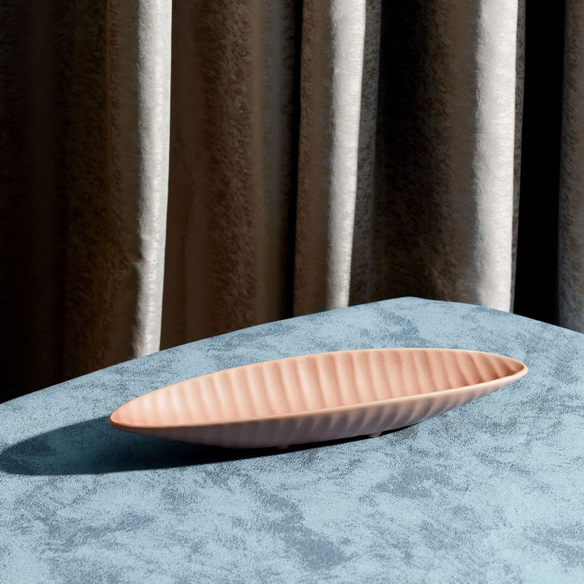 Topaz Ceramic Ribbed Platter - 30x9x4 cm-Trays-image-1