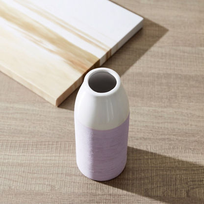 Topaz Ceramic Dual Tone Small Vase - 9x9x22 cms