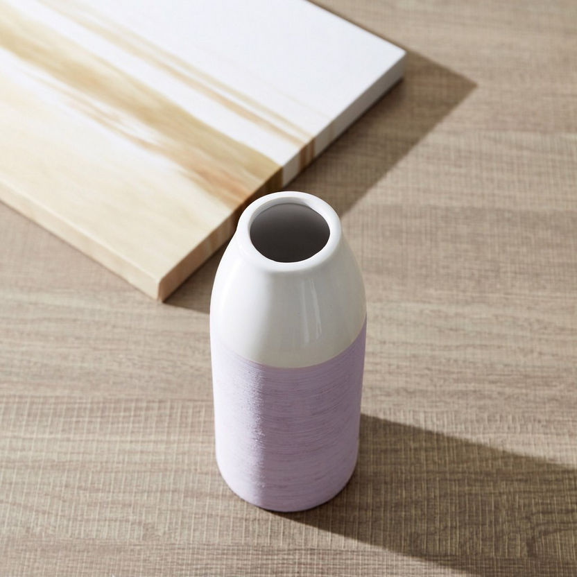 Topaz Ceramic Dual Tone Small Vase - 9x9x22 cm-Vases-image-2