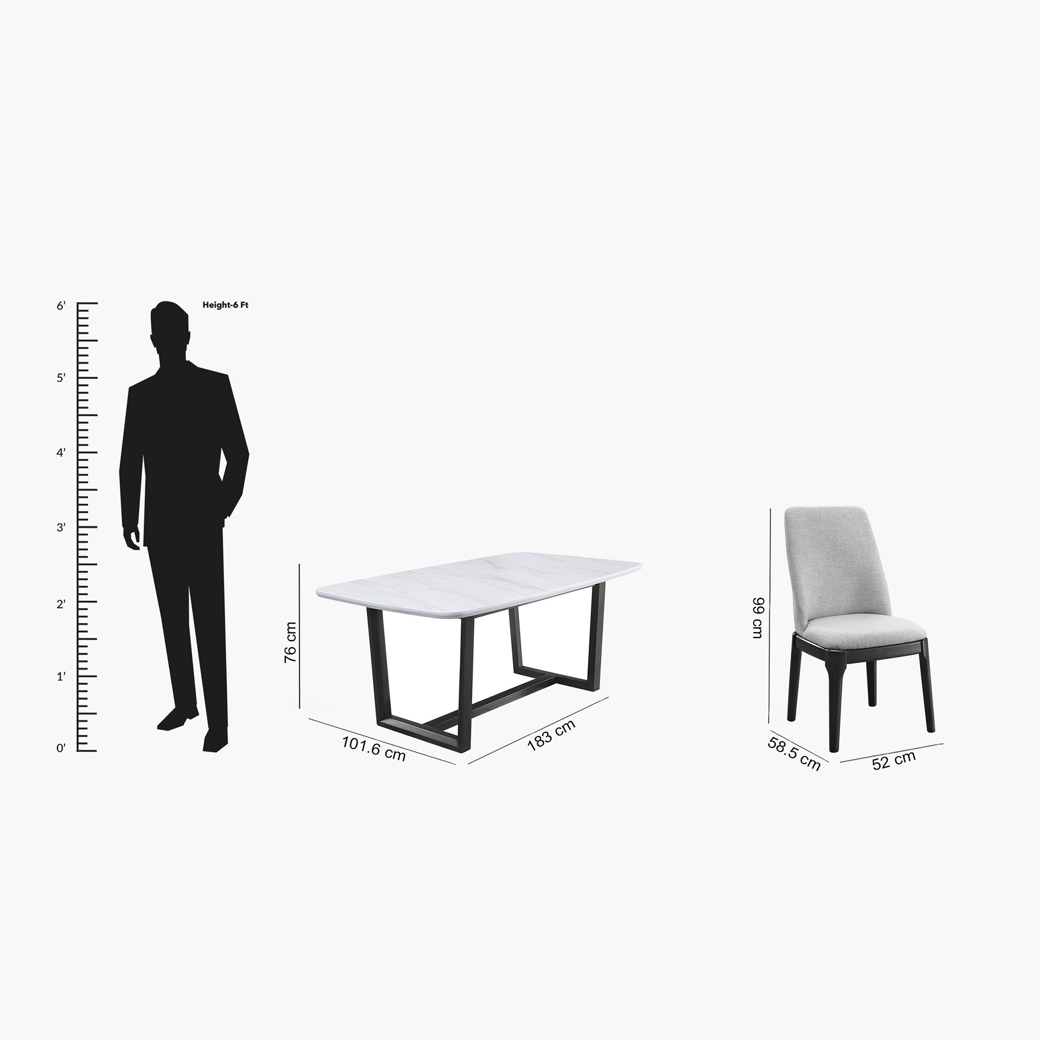 طقم سفرة 6 مقاعد بسطح رخام من مادان-hbxfurniture-diningtablesandsets-diningsets-sixseater-image-9