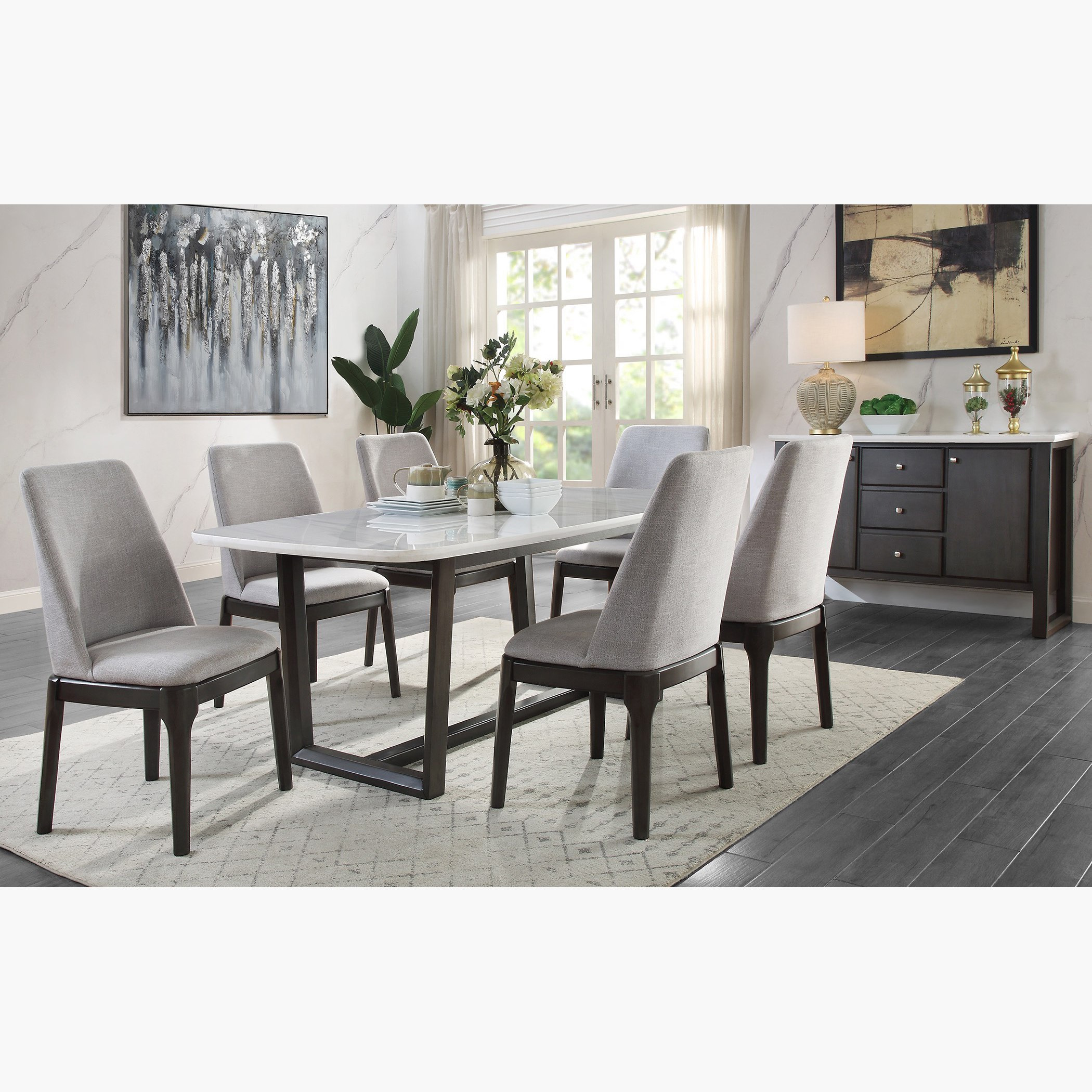 خزانة جانبية بسطح رخام وبابين و3 أدراج من مادان-hbxfurniture-diningroom-buffetsandsideboards-image-6