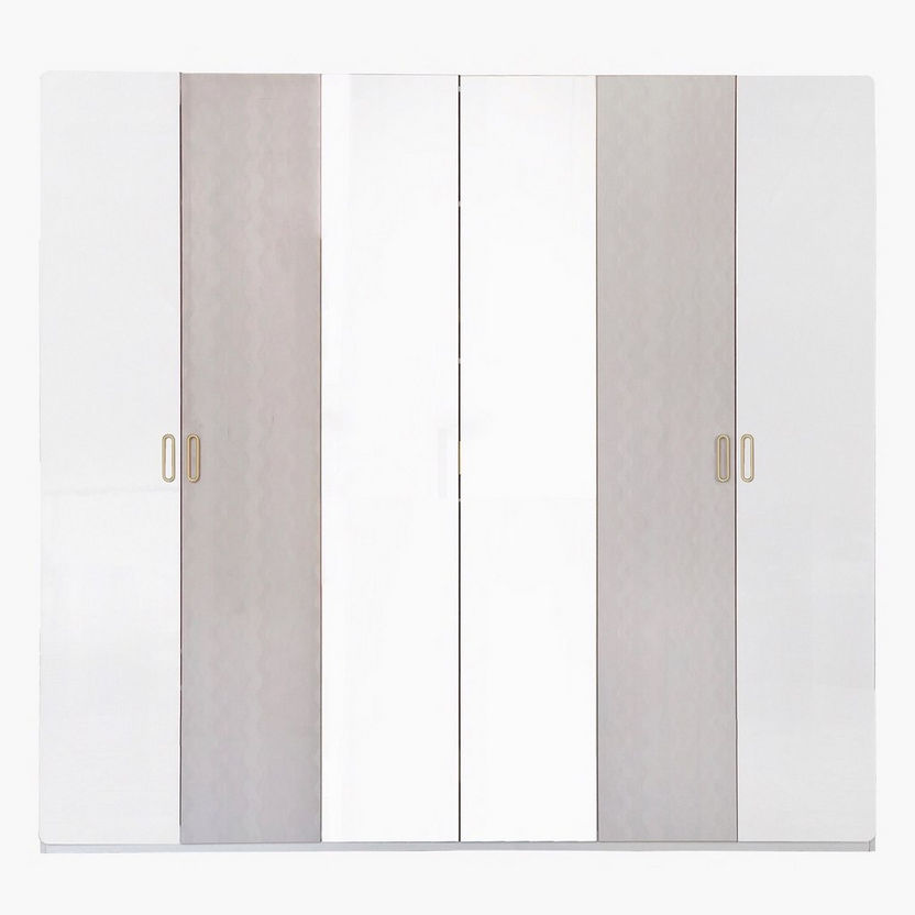 Annalisa 6-Door Wardrobe with 2 Mirrors-Wardrobes-image-1