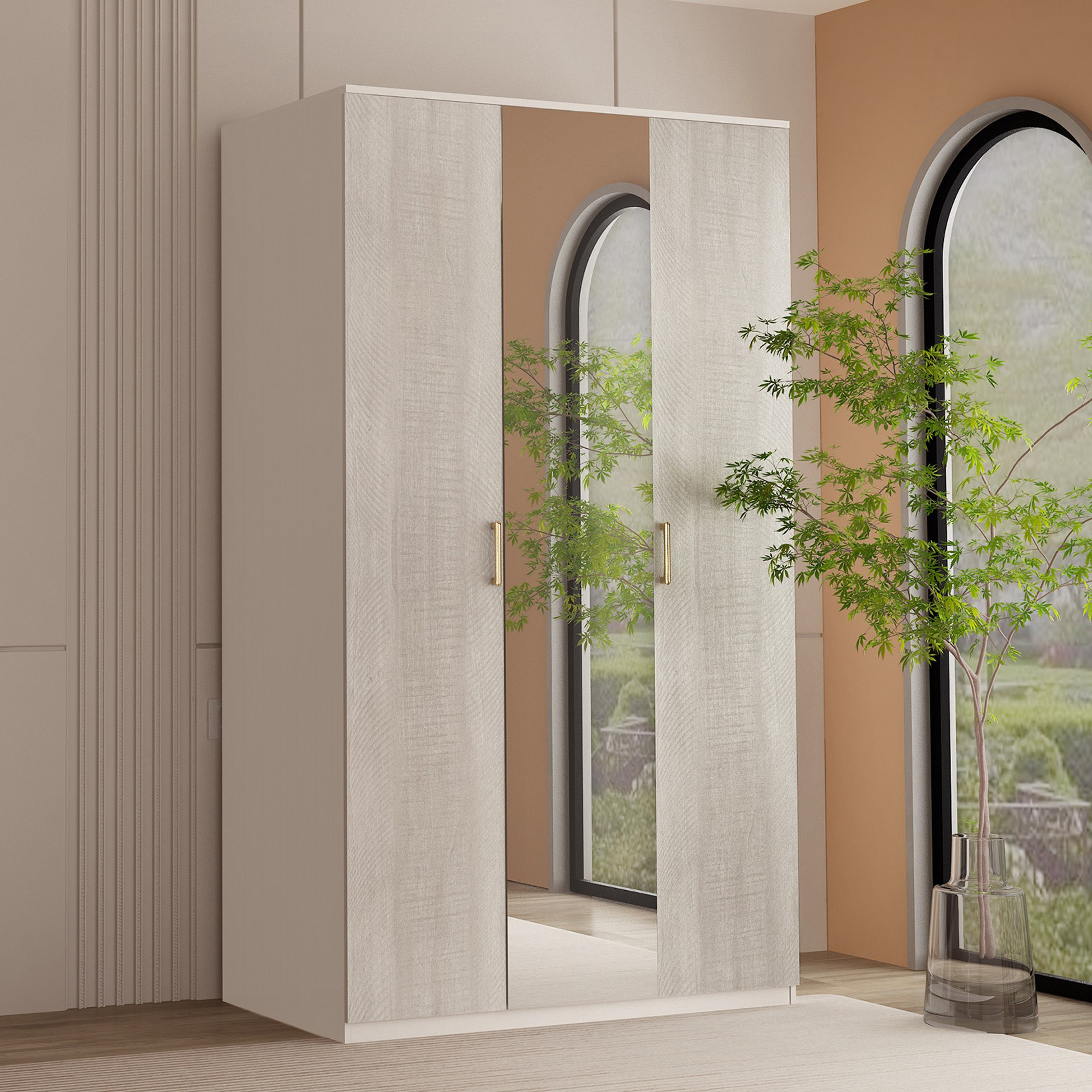 خزانة ملابس بمرآة و3 أبواب للأطفال من إيلا-hbxfurniture-wardrobes-image-1