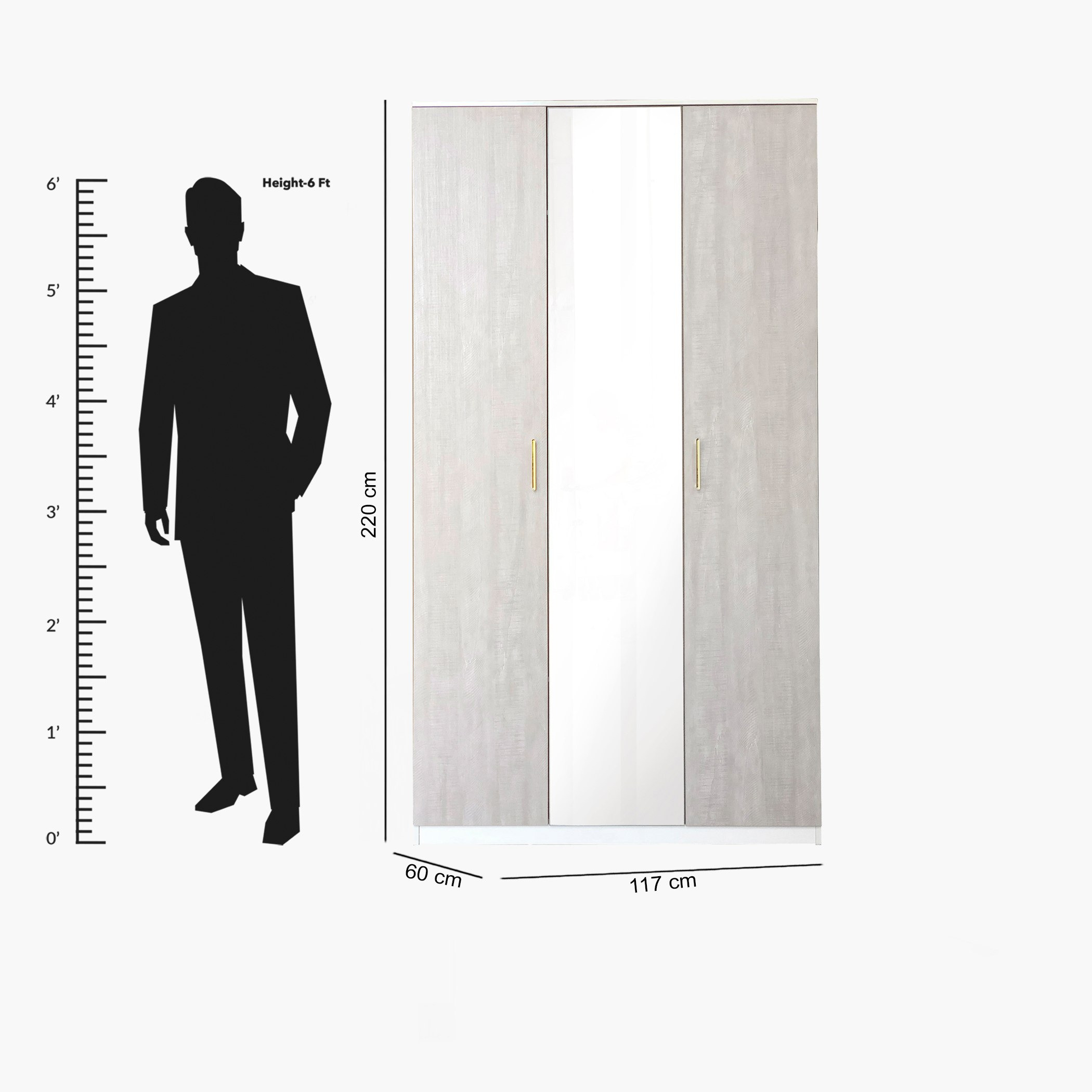 خزانة ملابس بمرآة و3 أبواب للأطفال من إيلا-hbxfurniture-wardrobes-image-7