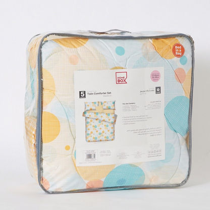 Hampton Aiden 5-Piece Printed Twin Microfibre BIAB Comforter Set - 160x220 cms
