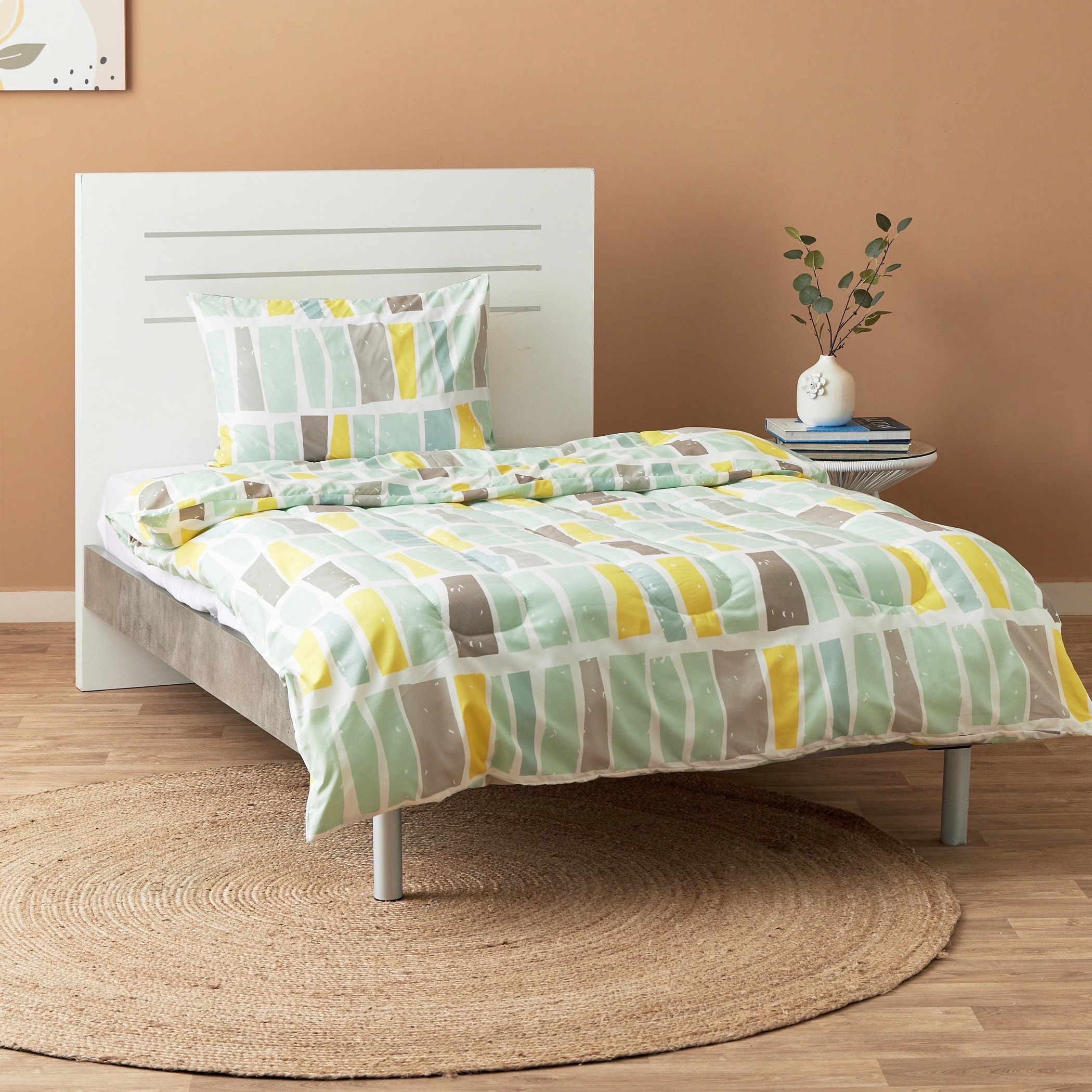 طقم لحاف ألياف دقيقة مزدوج بطبعات قطعتين من أونتاريو جيل - 160x220 سم-hbxhomeware-hbxdecorandfurnishings-image-1