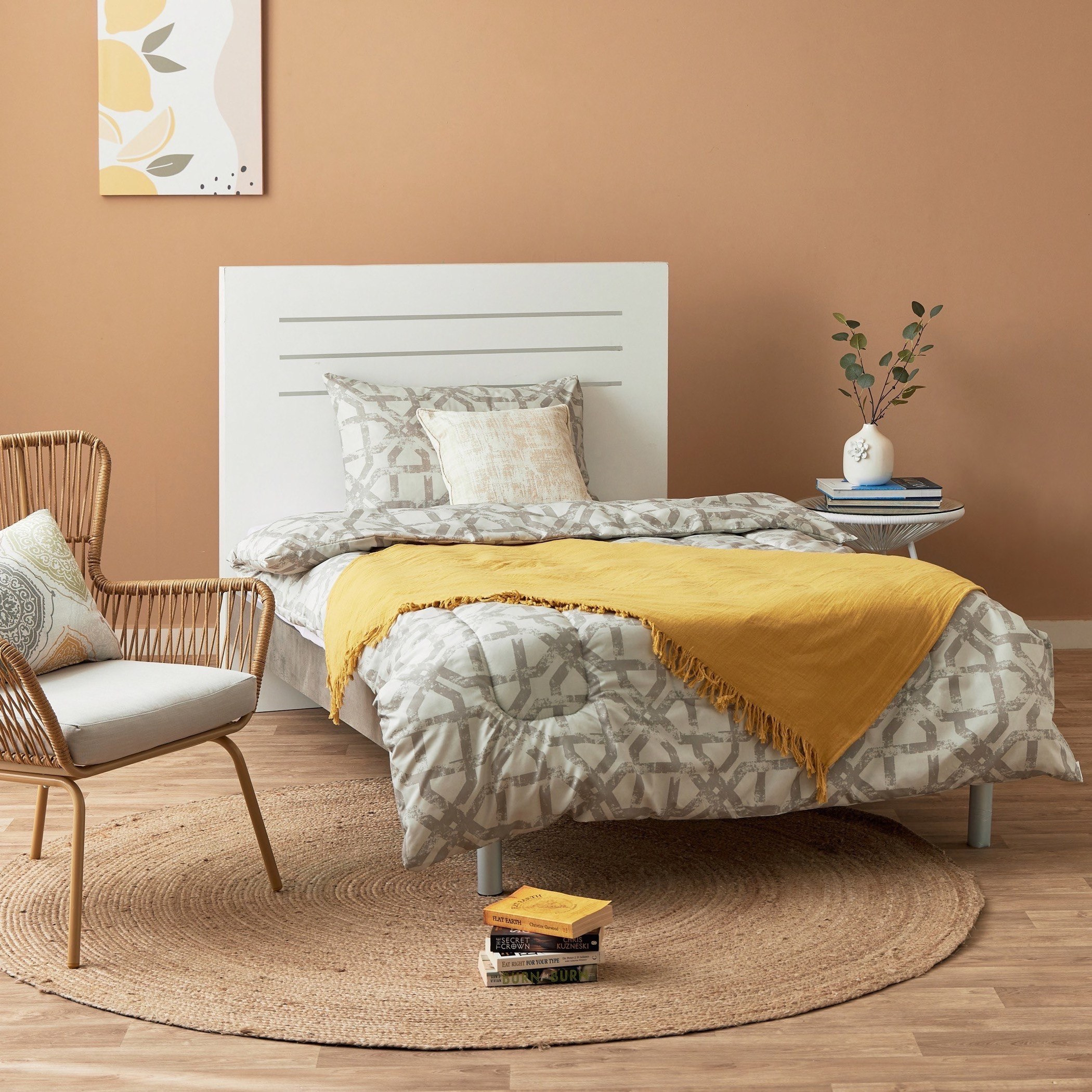 طقم لحاف ألياف دقيقة مزدوج بطبعات قطعتين من أونتاريو جاستن - 160x220 سم-hbxhomeware-hbxdecorandfurnishings-image-6