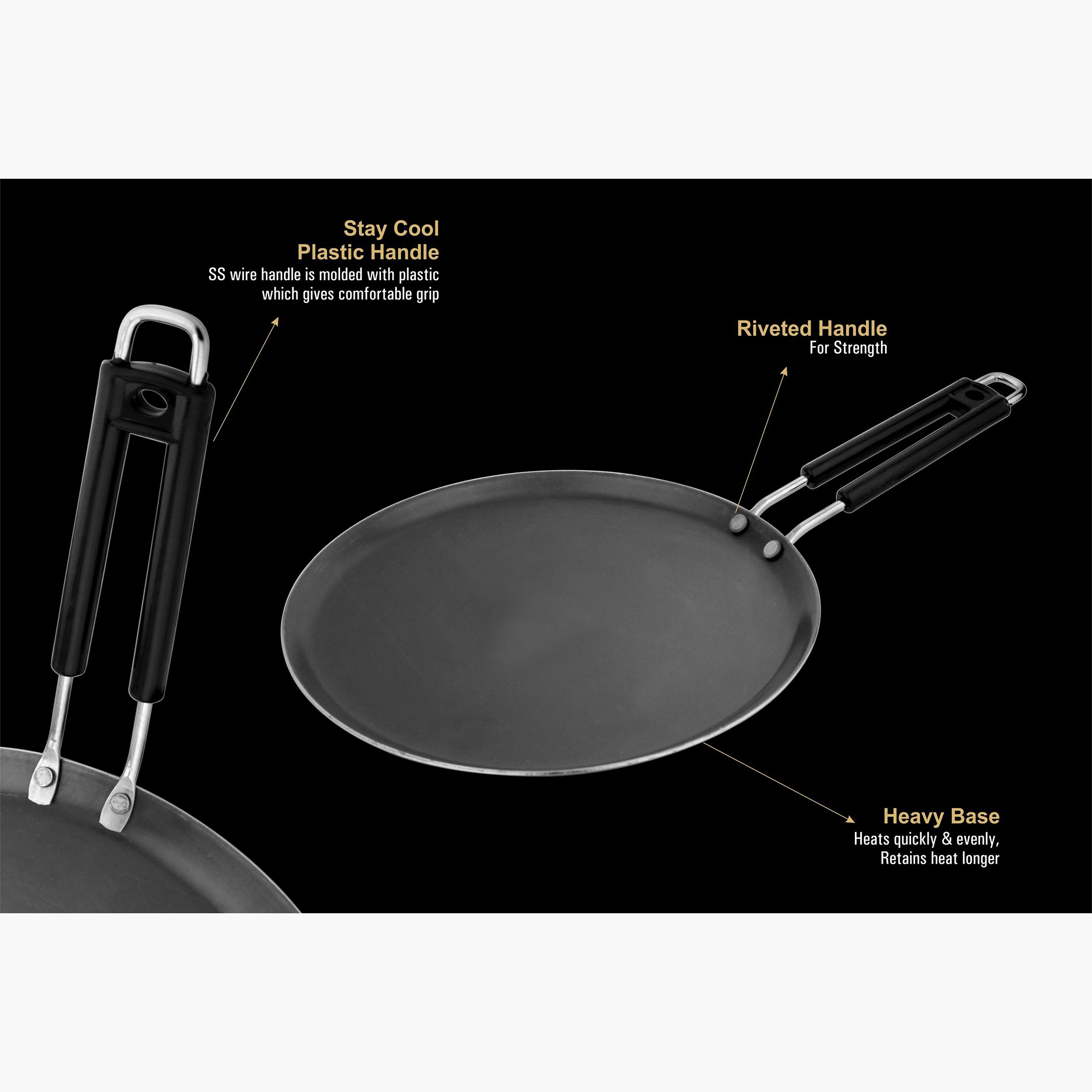 Ferric Wrought Iron Flat Tawa Crepe Pan - 25.5 cm-hbxkitchen-kitchenware-foodpreparation-image-3