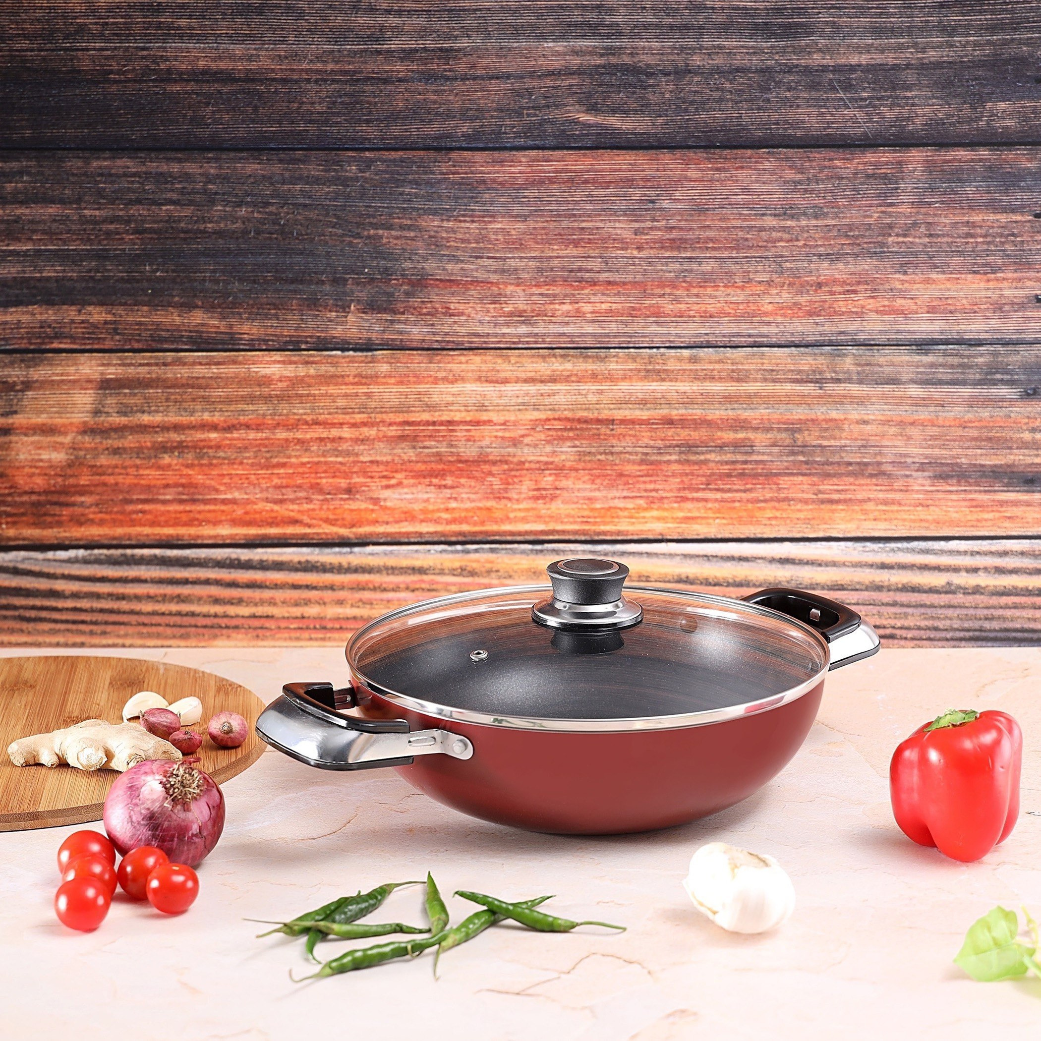 مقلاة ووك بغطاء من رويال - 30 سم-hbxkitchen-kitchenware-foodpreparation-image-1