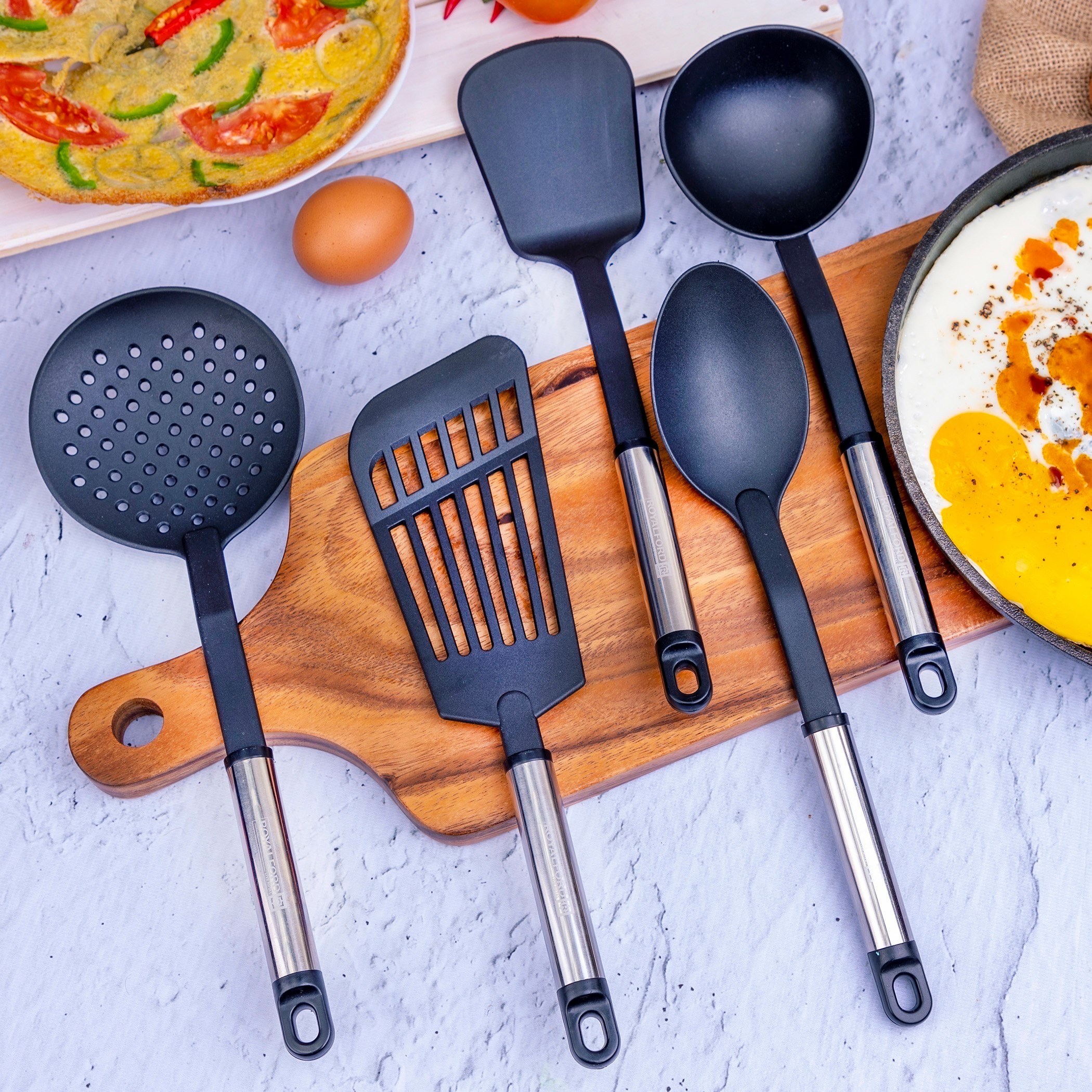 طقم أدوات مطبخ نايلون من رويال - 5 قطع-hbxhomeware-hbxkitchen-image-1