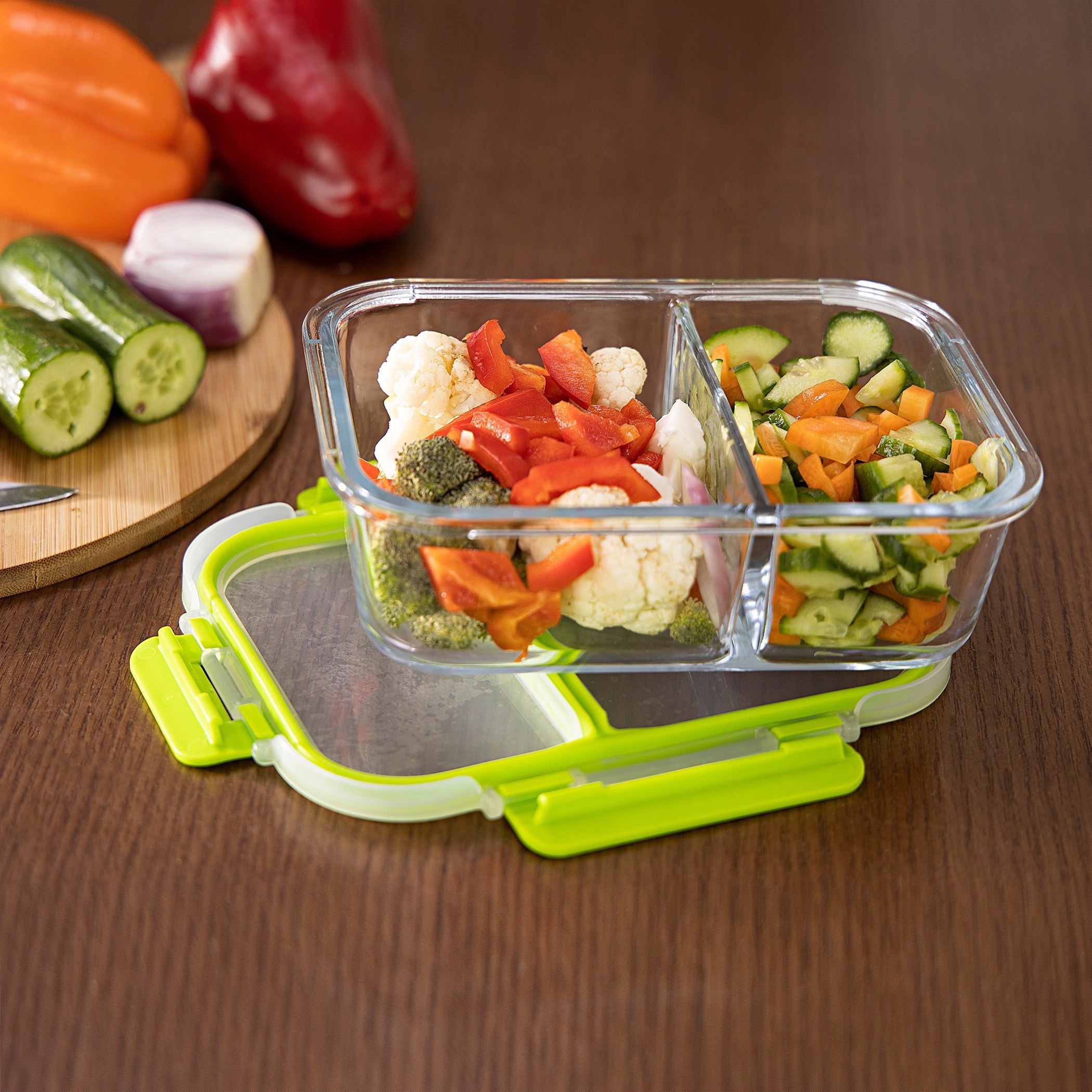 حاوية تخزين طعام زجاجية بقسمين من رويال - 600 مل-hbxhomeware-hbxkitchen-image-1
