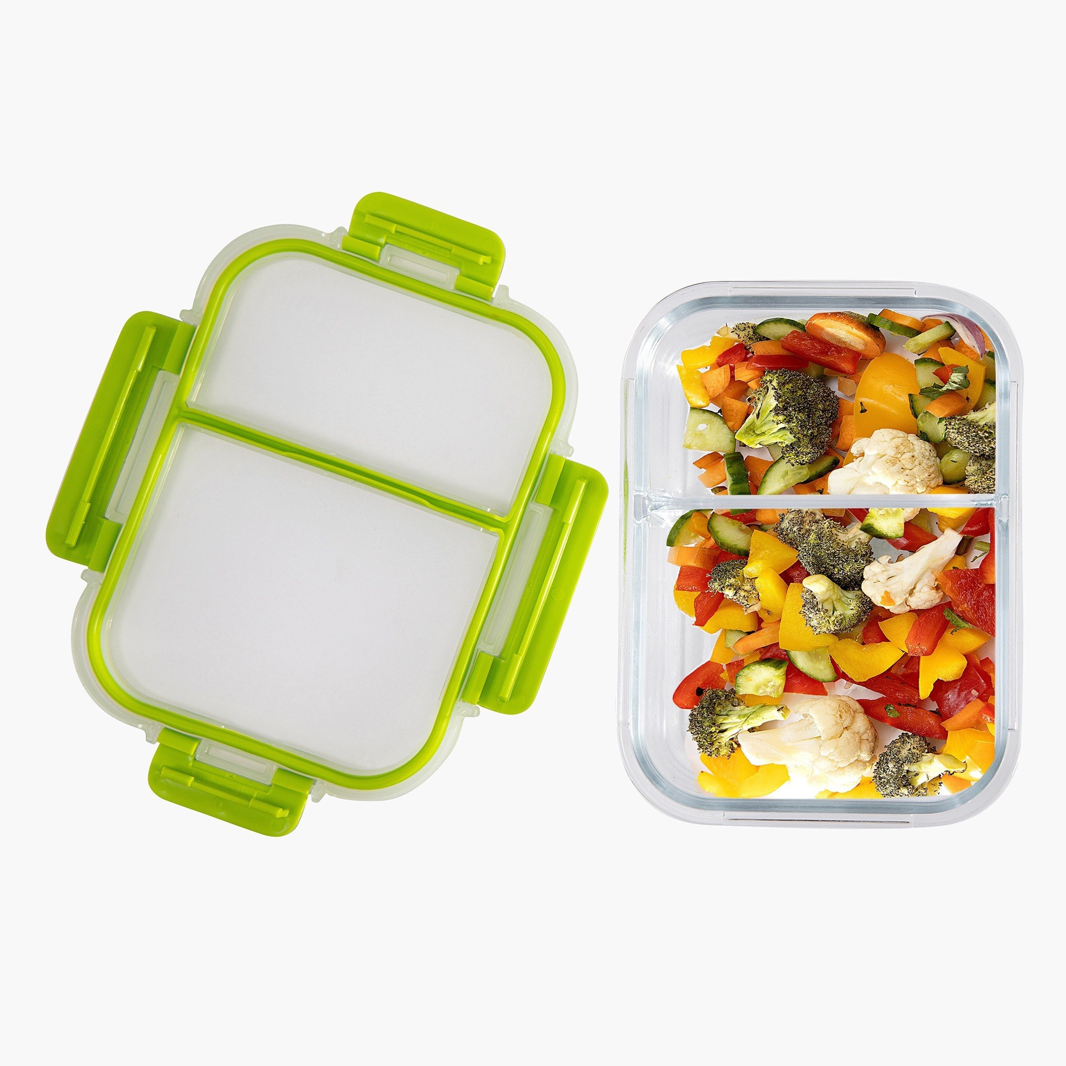 حاوية تخزين طعام زجاجية بقسمين من رويال - 600 مل-hbxhomeware-hbxkitchen-image-3