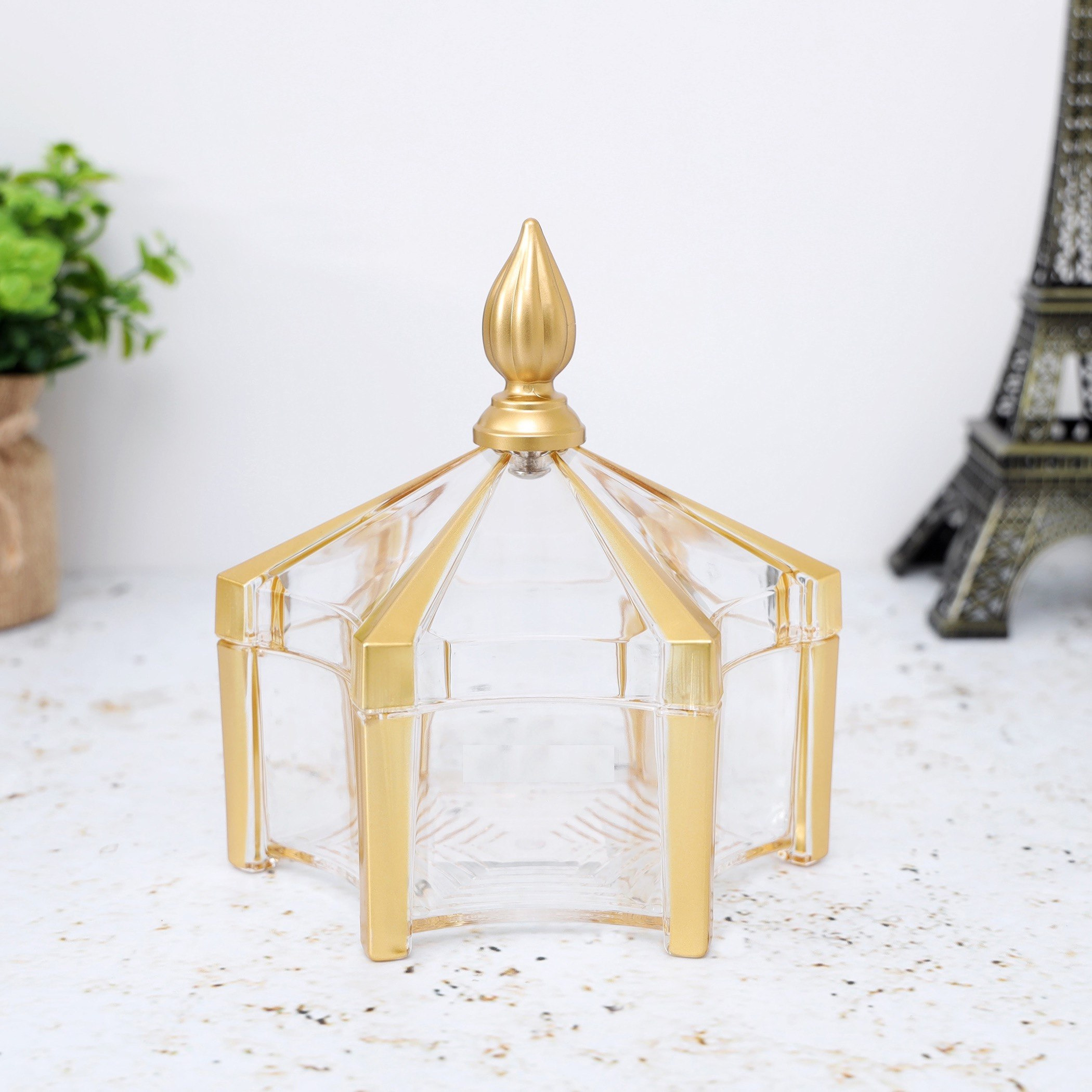 وعاء حلوى أكريليك بغطاء من رويال - 14x12 سم-hbxdecorandfurnishings-tabletop-serveware-image-1