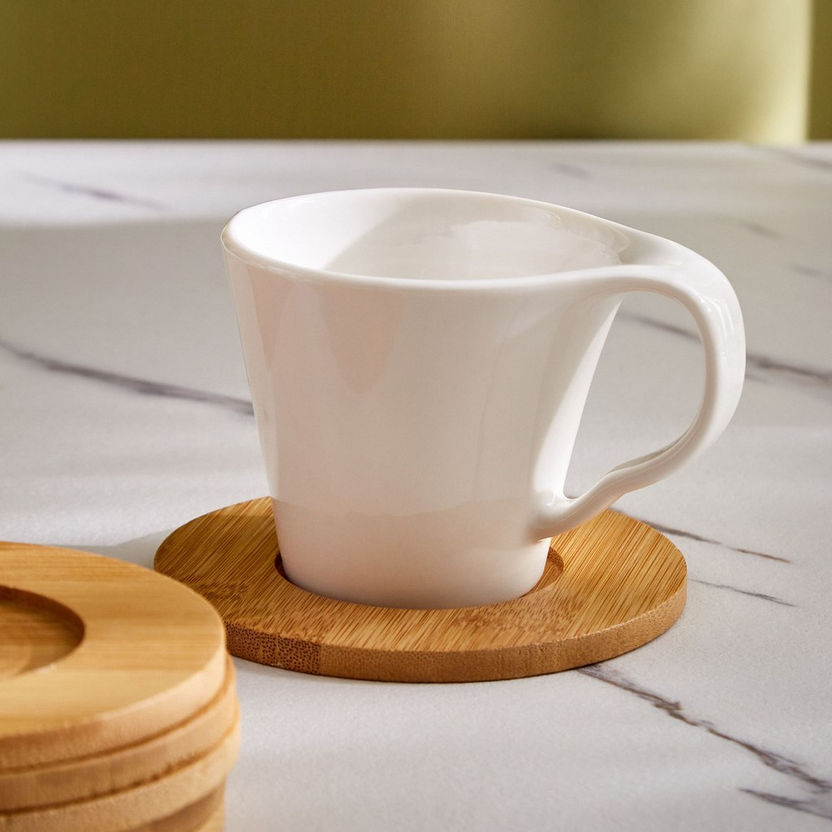 Nature 13-Piece Tea Set with Bamboo Stand - 190 ml-Coffee and Tea Sets-image-1