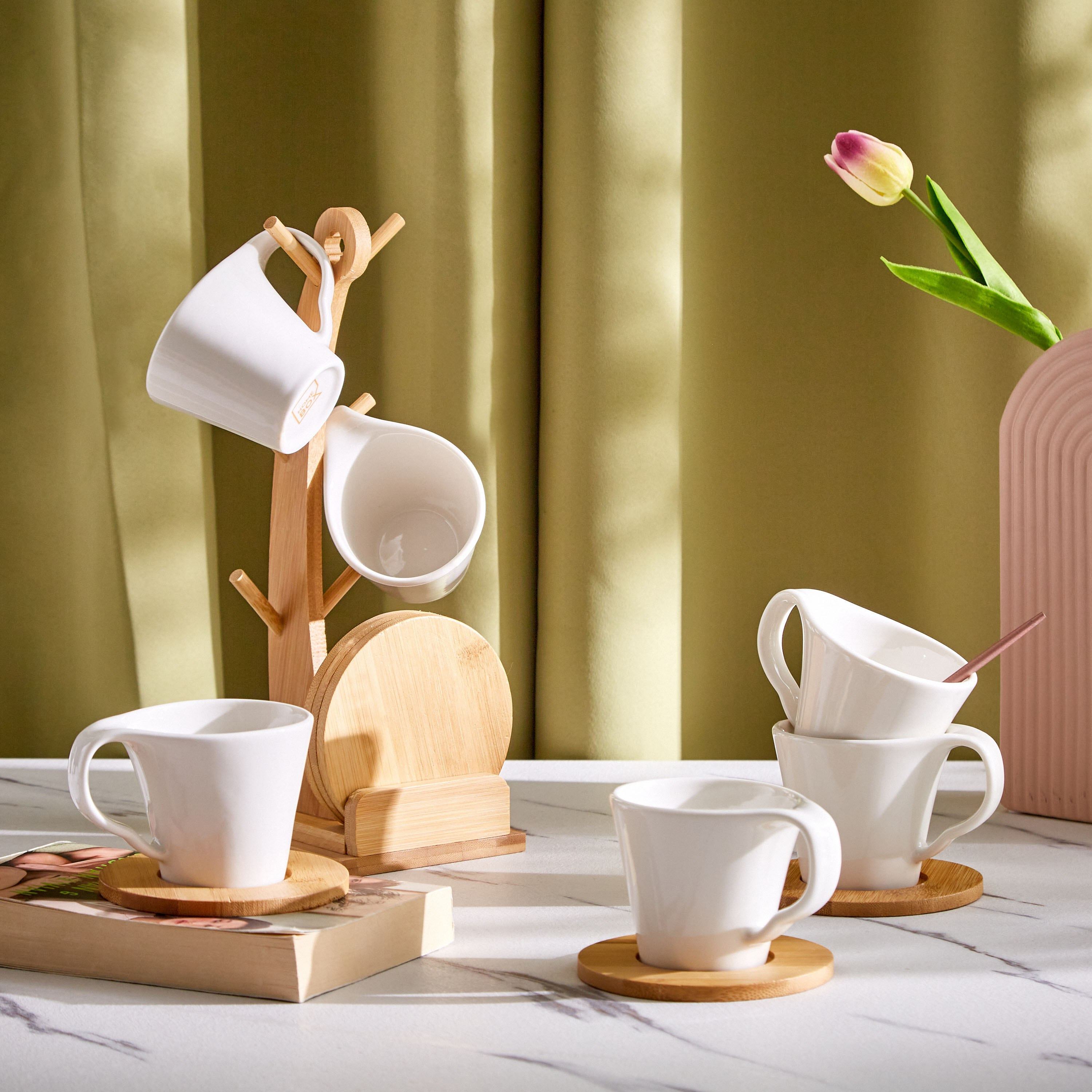 طقم شاي 13 قطعة مع حامل خيزران من نيتشر - 190 مل-hbxhomeware-hbxkitchen-image-6