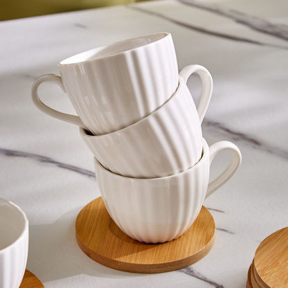 Embossed 12-Piece Cup and Saucer Set - 190 ml