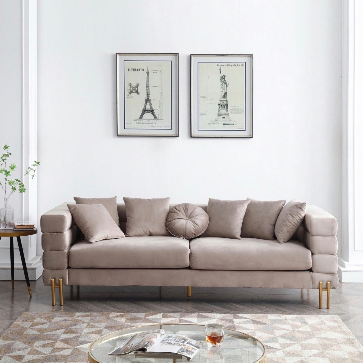 كنبة مخملية 3 مقاعد مع 7 وسائد - جوديث-hbxlivingroom-sofasandarmchairs-sofas-image-2
