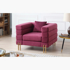 Judith 1-Seater Velvet Sofa with Cushion