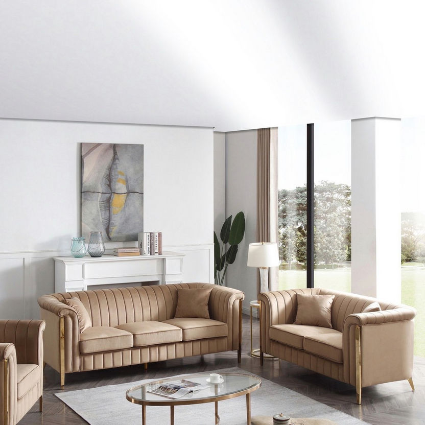 Monza 2-Seater Velvet Sofa with 2 Cushions-Sofas-image-9