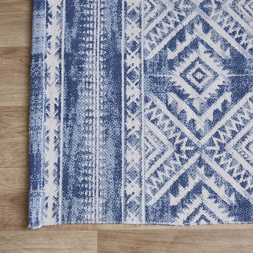 Nomadic Mellow Printed Cotton Dhurrie - 60x120 cm-Rugs-image-1